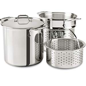 All-Clad Multicooker with Perforated Steel Insert and Steamer Basket