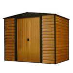 Arrow Galvanized Stained Wood Storage Shed