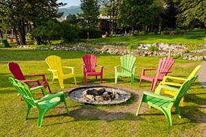 Adirondack Chairs around Firepit