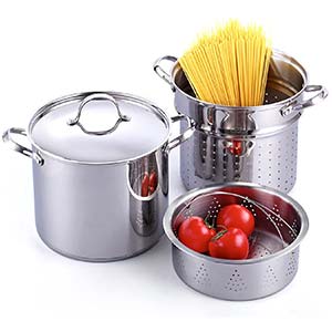 Cooks Standard 12-Quart Stainless Steel Pasta Steamer Multipot