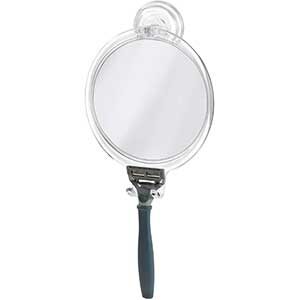 iDesign Plastic Suction Shaving Mirror with Razor Holder