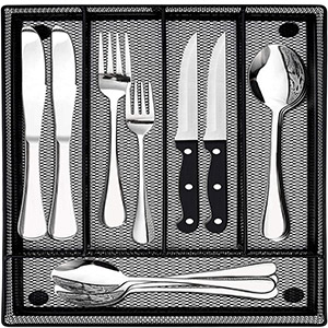Lianyu 40-Piece Silverware Set with 8 Steak Knives