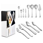 Lianyu 68-Piece Silverware Set with Serving Pieces.