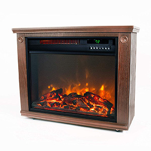 LifeSmart Large Room Infrared Quart Heater with Wood Finish