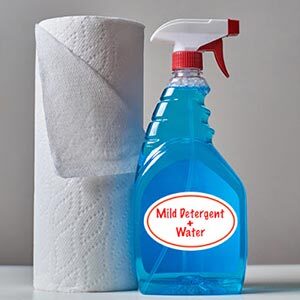 Mild Detergent and Water
