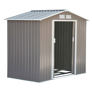 Outsunny Metal Outdoor Grey Storage Shed