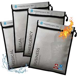 SecureMyLegacy Fireproof Documents Bag