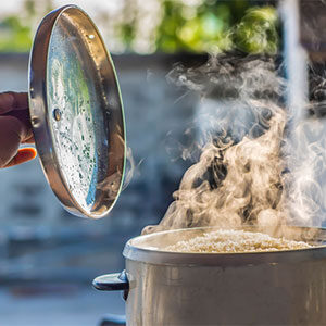 Steaming Rice Directly in a Steamer